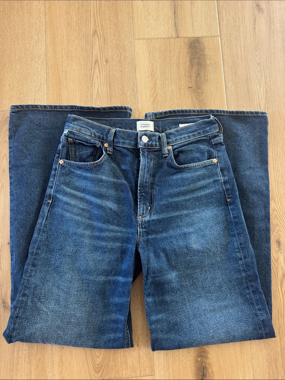 Citizens Of Humanity Dark Blue Wide Leg Jeans
